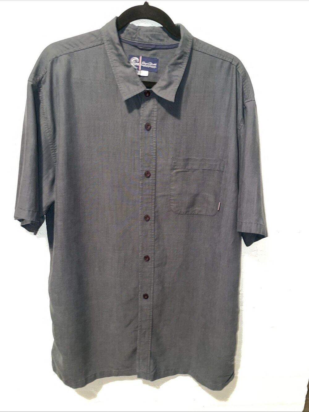 O’Neill Button Up Dark, Gray Silky Shirt Size Extra Large, Dark Gray
